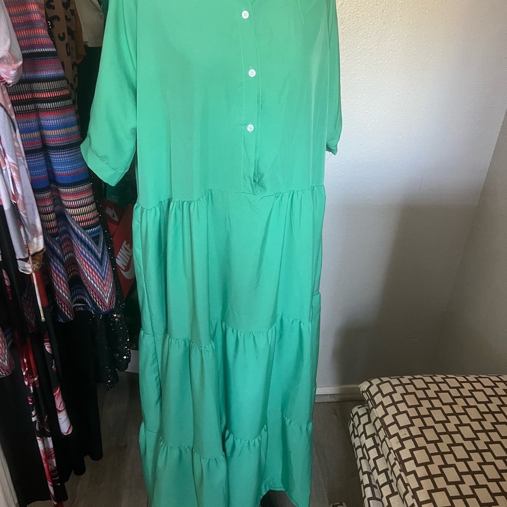 Soft Flowy light Green Summer Dress